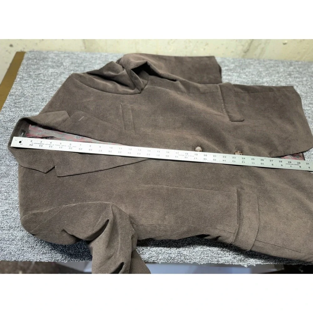 Lauren Ralph Lauren Mens Brown Corduroy Blazer Paisley‎ Lining 2-Button Jacket
